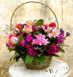 Blissful flower basket arrangement – handcrafted floral gift delivered across South Africa