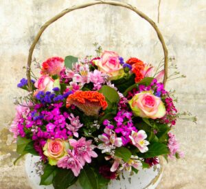 Blissful flower basket arrangement – handcrafted floral gift delivered across South Africa