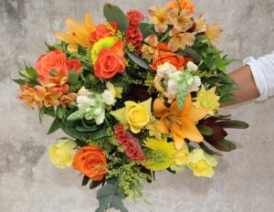 Bursting with Sunshine bouquet – bright yellow and orange flowers delivered nationwide in South Africa