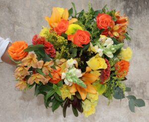 Bursting with Sunshine bouquet – bright yellow and orange flowers delivered nationwide in South Africa