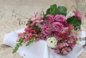 FLR-BNC-011_b Blooming Harmony bouquet – vibrant pink and purple flowers delivered in South Africa