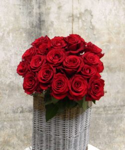 Cluster of red roses – handcrafted bouquet available for delivery across South Africa