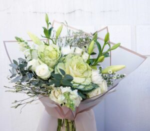 Serenity white and green bouquet – fresh flower delivery available in South Africa