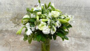 White Whisper floral arrangement in a vase – elegant flowers delivered in South Africa